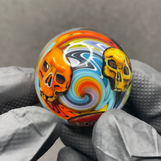 Stephen Boehme Rainbow Skull Marble 1.7”