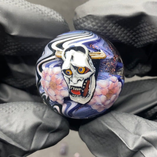 Stephen Boehme Hannya Head Slurper Set Marble 1.2”