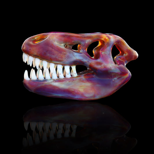 Roe T-Rex Skull Pendant Amber Purple