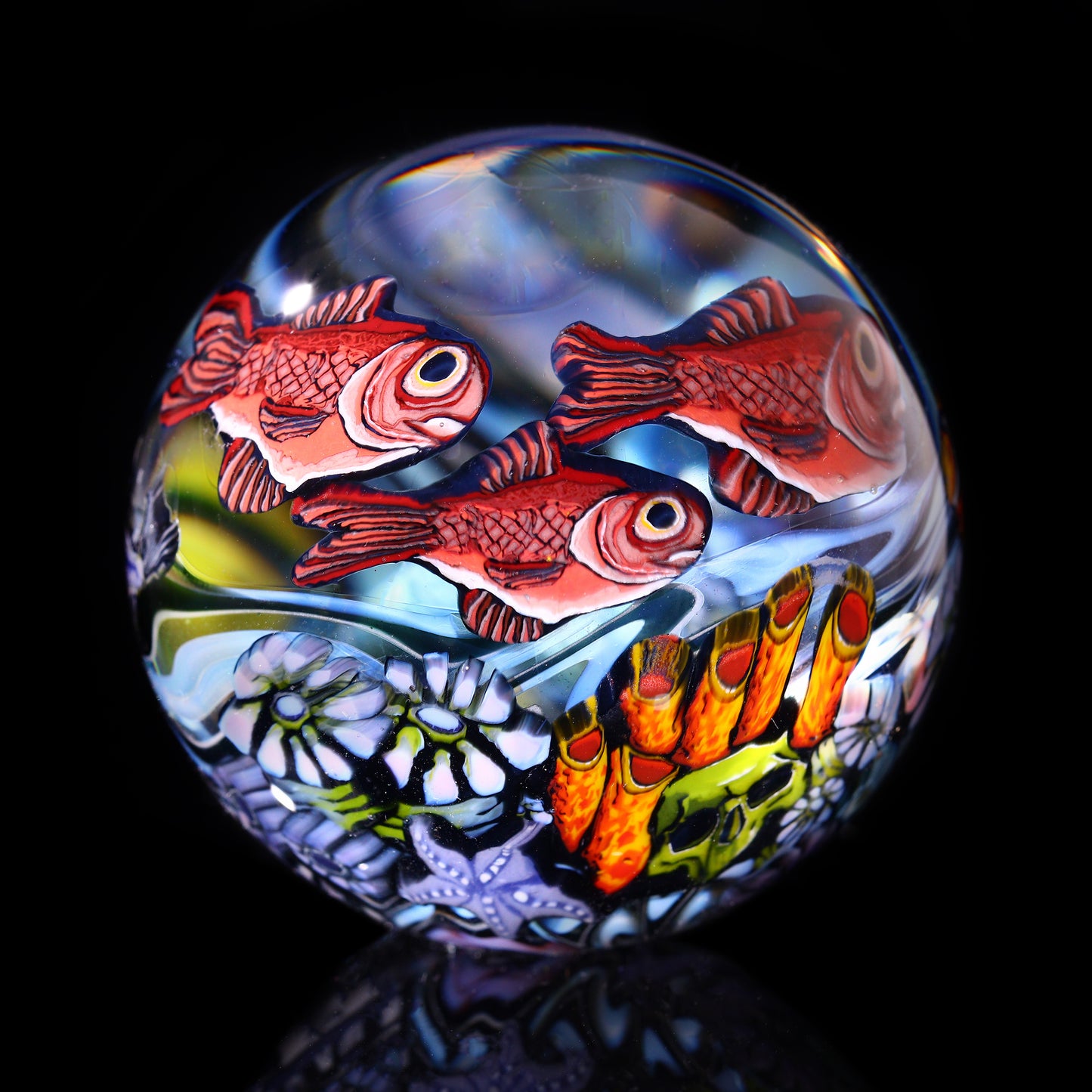 Stephen Boehme Angler w/ Red Fish and Nemo Coral Marble 2.3”