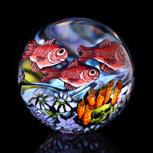 Stephen Boehme Angler w/ Red Fish and Nemo Coral Marble 2.3”