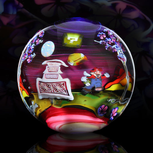 Piper Dan x Micros Workshop Asanoha Castle Wrap Psychedelic Mario Marble 2.6”